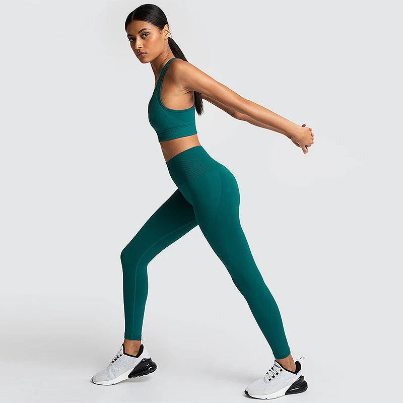 

Instagram Women Seamless Pants High Waist Running Leggings Workout Pants Shirts Yoga Set Fitness Sports Suit