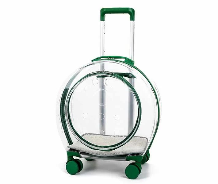 

luxury dog pet outgoing pull backpack harness accessories stroller trolley bag pet carrier with wheels high end clear pet bags