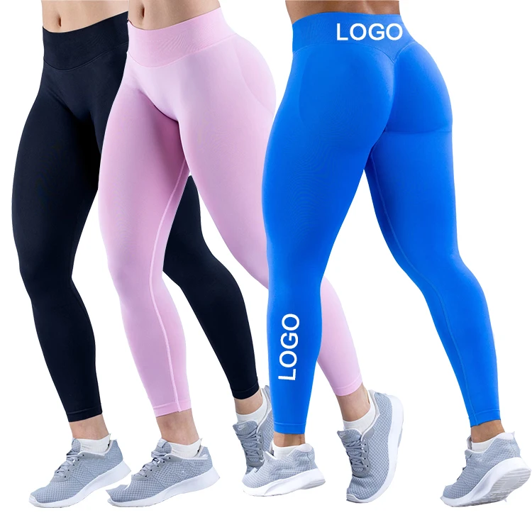 XS-2XL Custom Logo Women Gym Leggings Push up Mujer Scrunch Butt Seamless Leggings