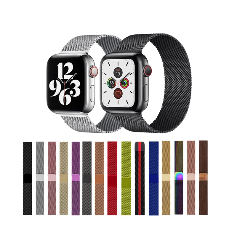 

Smart Watch Bands & Accessories Strap For Apple Watch Bands Milanese Stainless Steel 38 40 41 42 44 45 for Series 7 6 5 4 3 SE