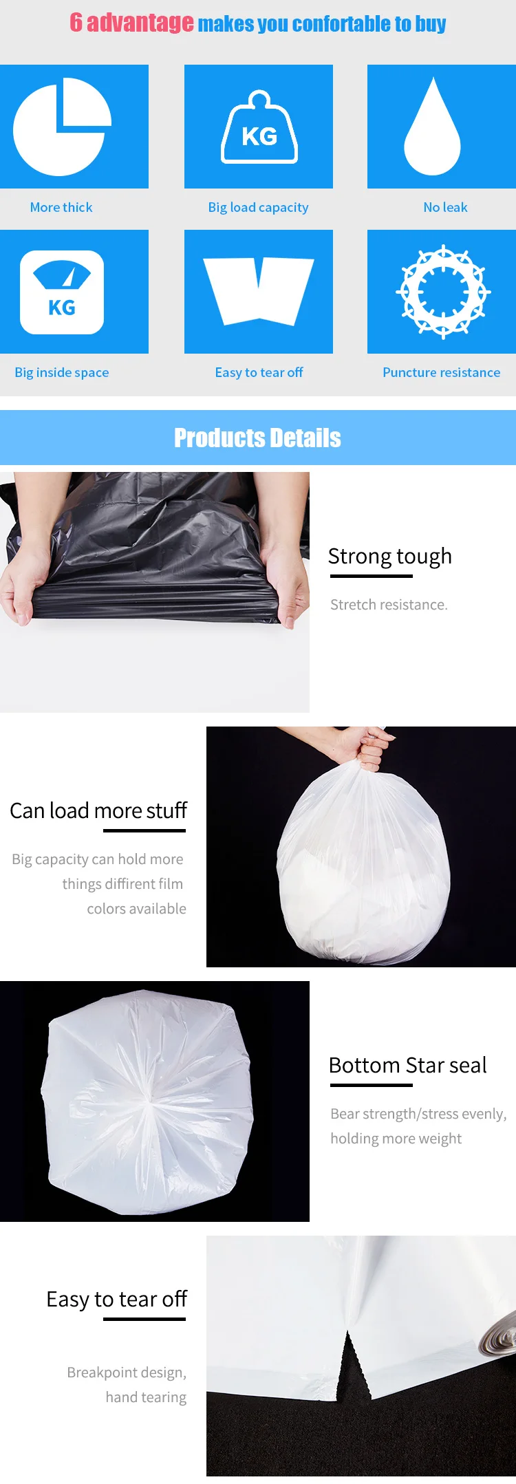 120 Liters Trash Bags Garbage Bag Manufacturer Recycled Or Virgin