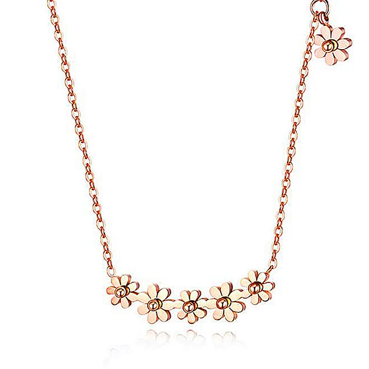 

Fashion Jewellery Wholesale Flower Daisy Pendant 14k Gold Plated 316L Stainless Steel Necklace For Women