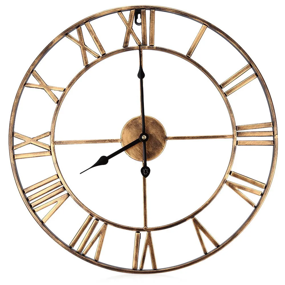 

European Silent Wall Clock Retro Minimalist Clock Decorative Iron Roman Amazon Hot Selling Wall clock