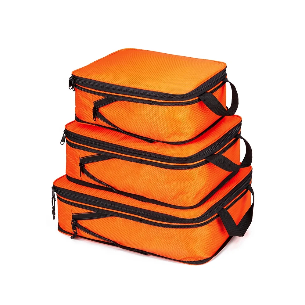 

High Quality 3 piece compression travel luggage organizer packing cubes