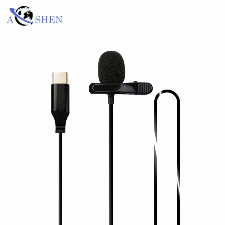 

Studio livestream broadcast singing recording condenser lavalier microphone with earphone for mobile phone smartphone