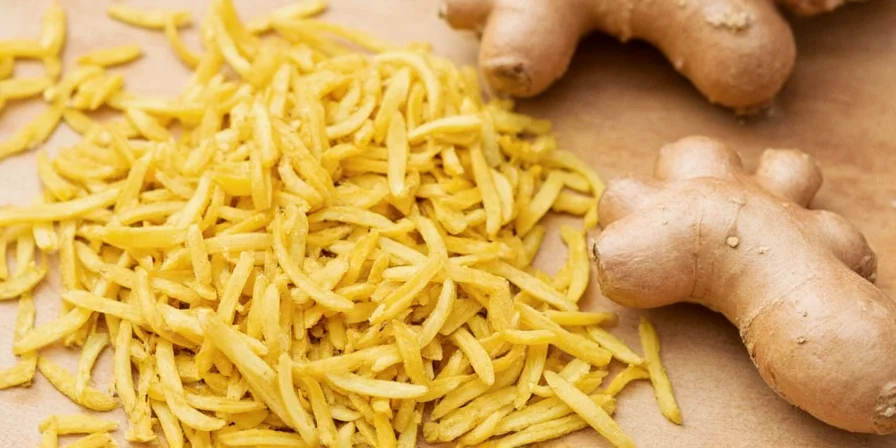Side-by-side comparison of fresh and ground ginger