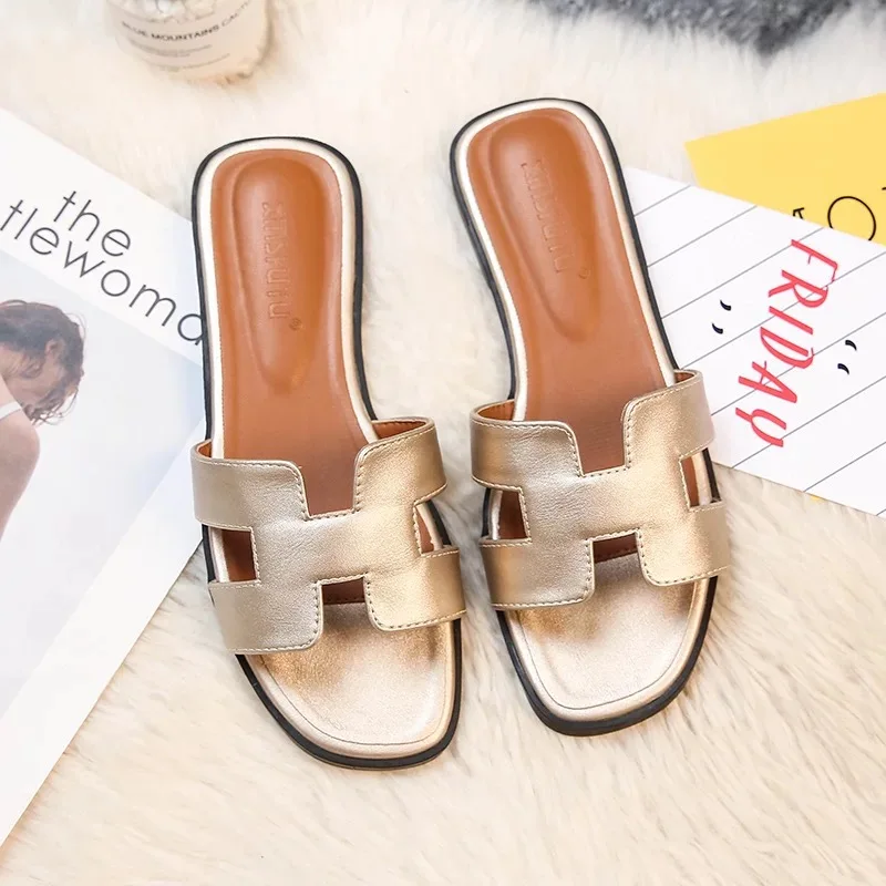 

Luxury Designer Square Toe Womens slipper wholesalers PU Leather Ladies Designer Sandals Plus Size, Customized color