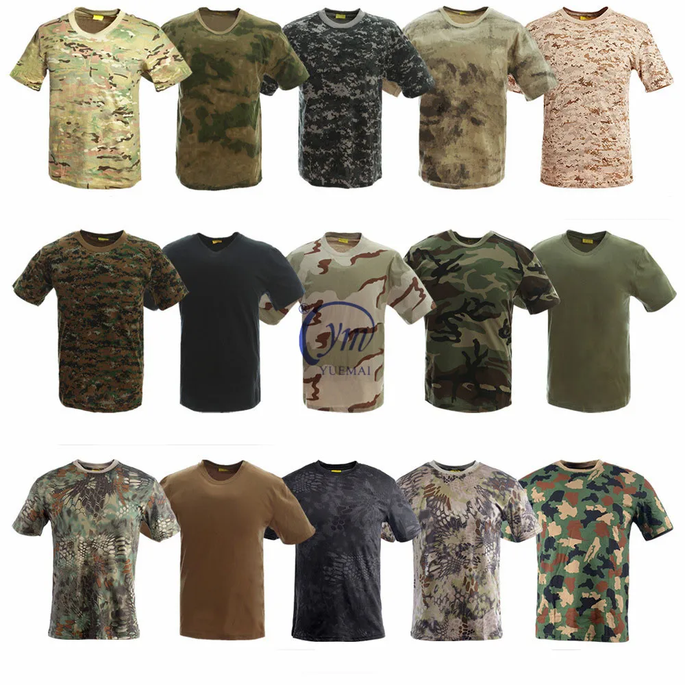 100% Cotton Breathable  Sport Camouflage Tactical T Shirt