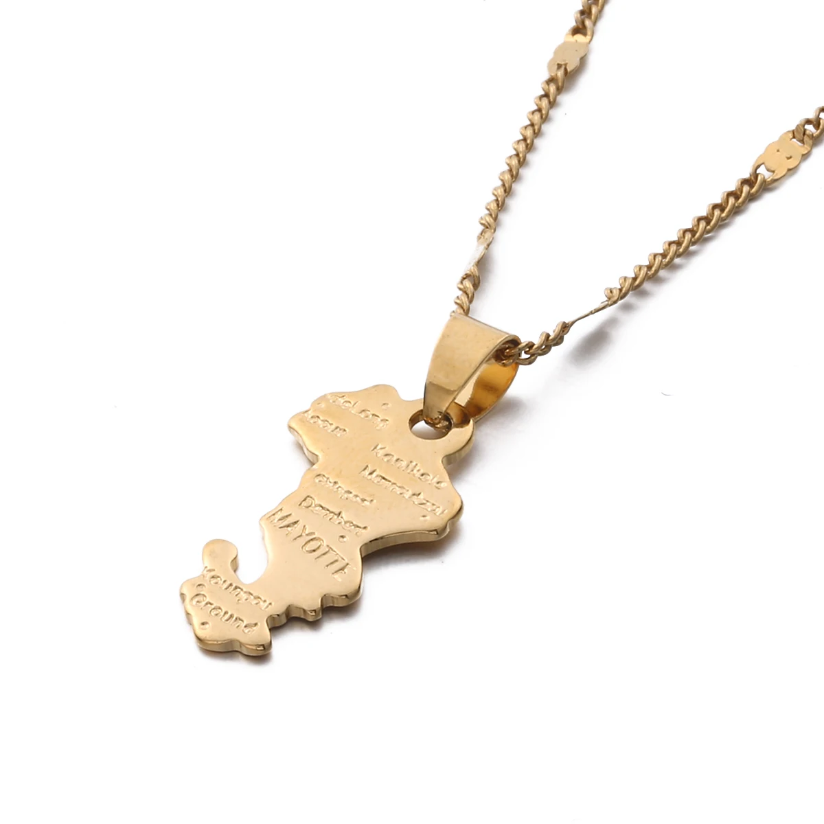 Shamty Territorial Collectivity Of Mayotte Map Pendants Necklace