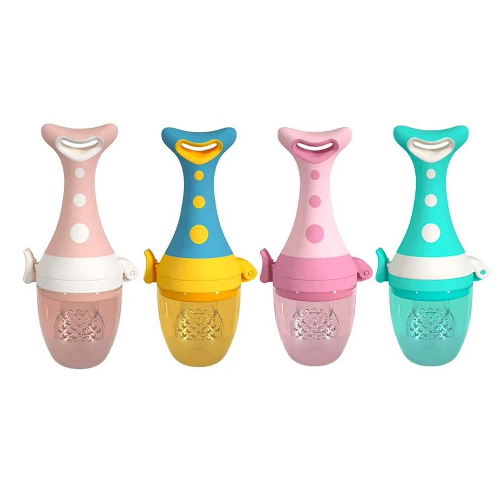 

2021 New Design Baby Feeding Products Fish Shape Baby Fresh Fruit Food Feeder Pacifier, Blue/pink/green or customized