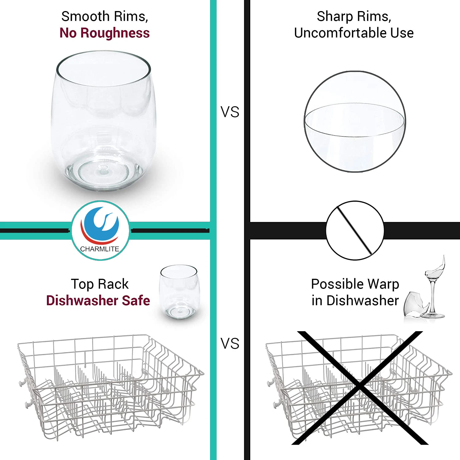 Polycarbonate Drinkware Recycled Plastic Drinking Glasses Red Wine