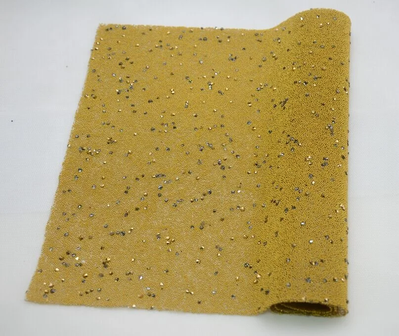 Factory Wholesale 24*40cm Hot Fix Rhinestone Sheet Iron On Strass Beads