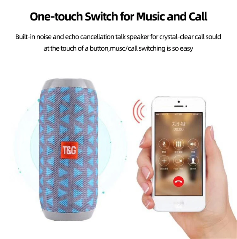 Portable TG117 Cloth Wireless Speaker Fabric BT Speaker Support TF USB Hands-free Call - ANKUX.COM