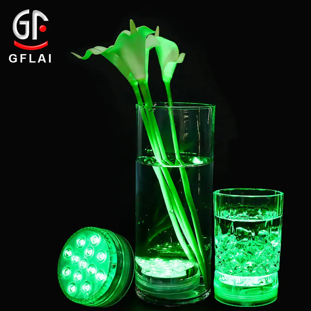 GFLAI Waterproof Small Submersible LED Underwater Tea Lights For Vases