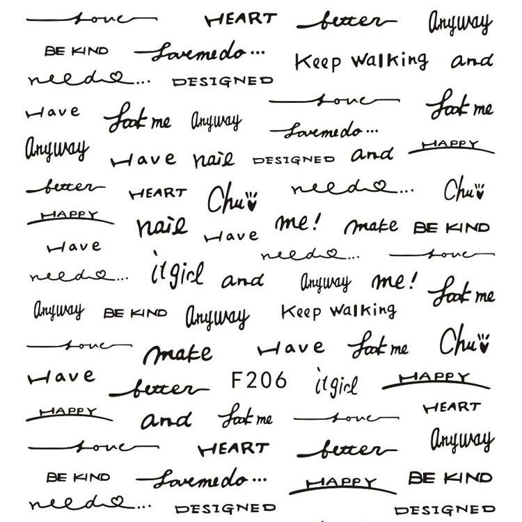 

4colors Letters Adhesive Nail Art Decals 3D Manicure Applique Nail Stickers for Nail Nail Sticker