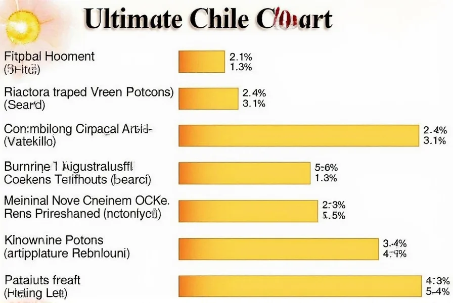 Chile comparison table showing heat levels from bell pepper to Carolina Reaper