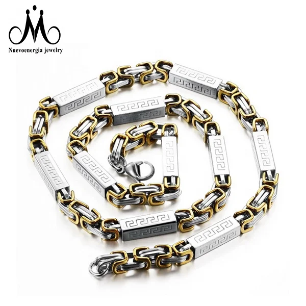 

Hot Selling Stainless Steel Byzantine Necklace Long Chain Link Necklaces Men Accessories Jewelry, As picture