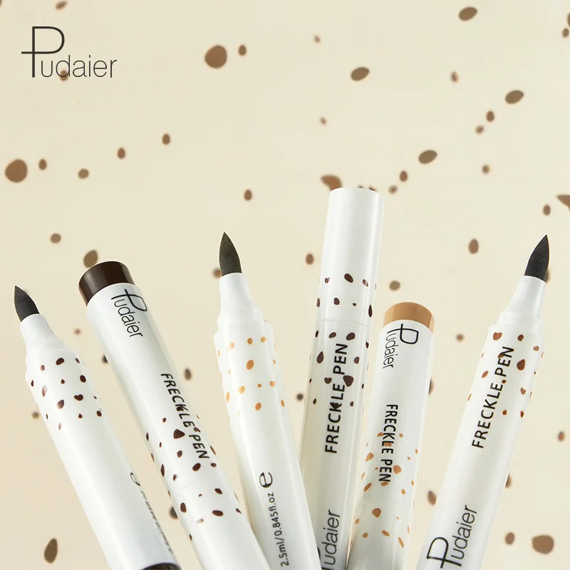 

pudaier brown freckle pen natural artificial defective beauty draw freckles makeup pencil no pigmentation long lasting, Light brown;dark brown