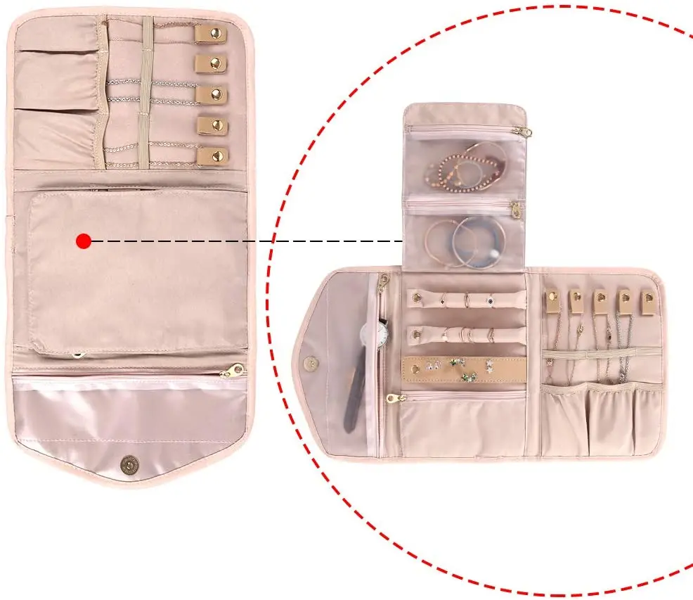 
Travel Jewelry Organizer Roll Foldable Jewelry Roll Bag Small Jewelry Storage Bag 