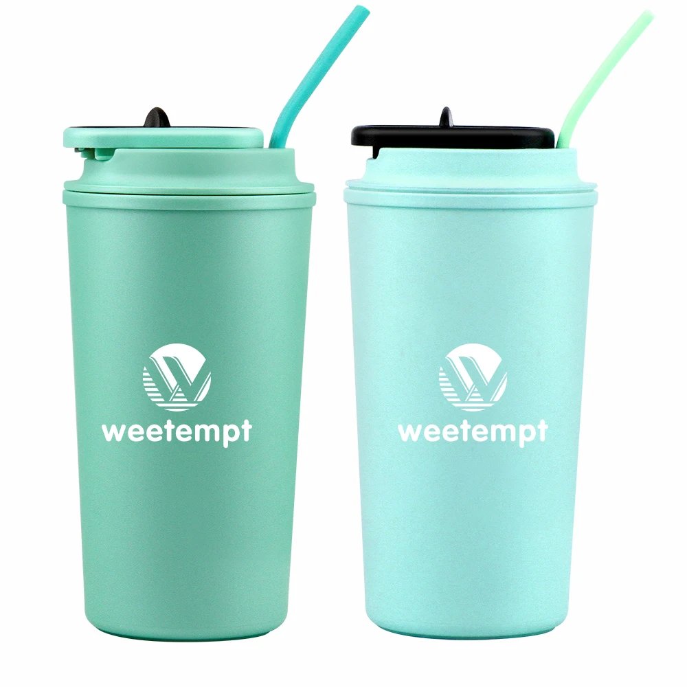 

Wholesale Price Customize Color 500ml PP Plastic Coffee Travel Mugs Cups with Logo Leak-proof Lid and Silicone Straw, Customized color