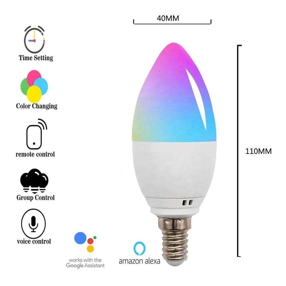 Tuya Google Alexa wifi rgb e27 b22 e26 E14 dimmable smd lights led smart bulb