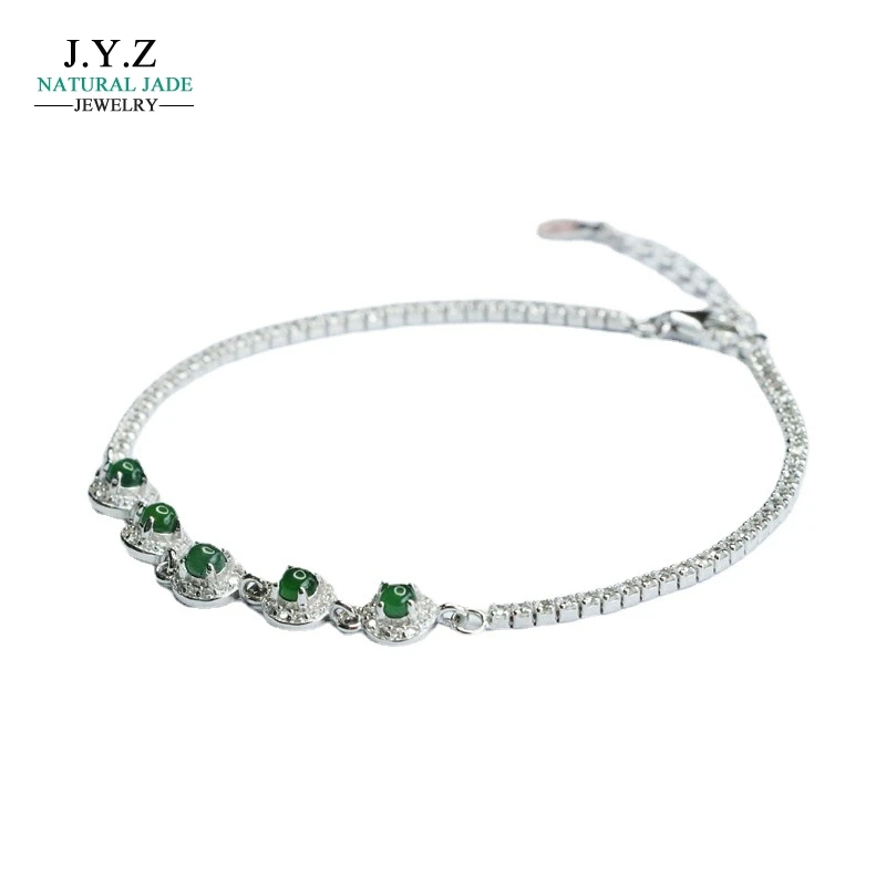 

S925 Silver Inlay Natural Emerald Bracelet Ice-Like Emperor Green Jewelry Factory Live Delivery FC3041703