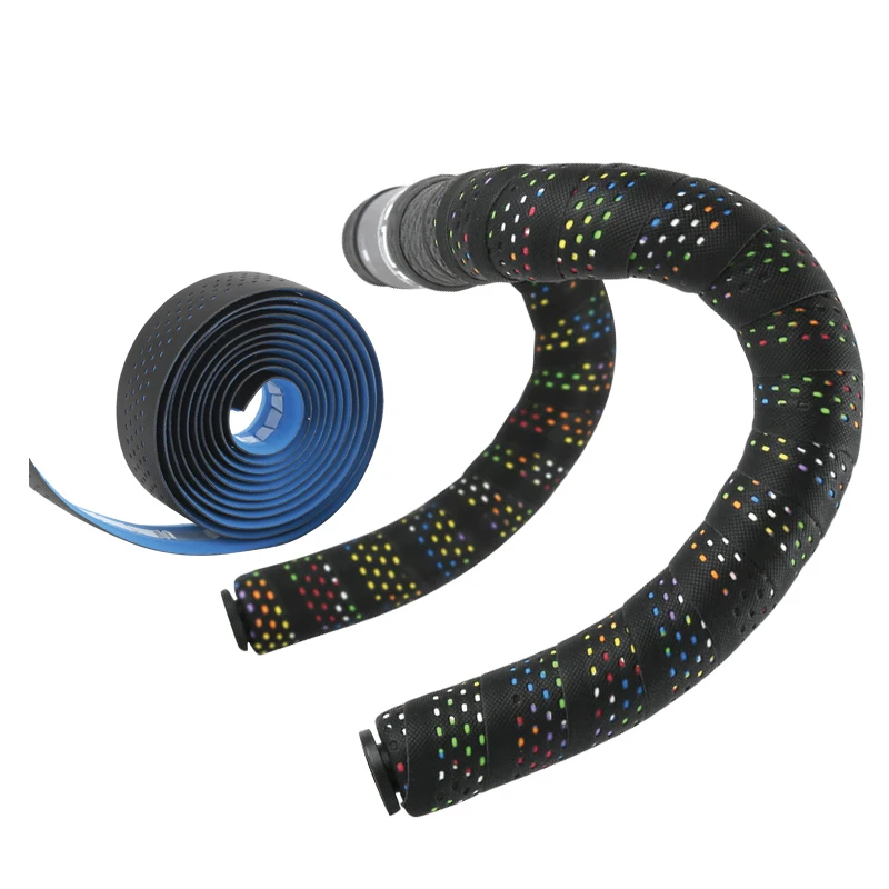 

Road cycling bike handlebar tape non-slip breathable PU EVA bicycle handle bar cover grip accessories, White/pink/gray/red/yellow/blue/green/rainbow color
