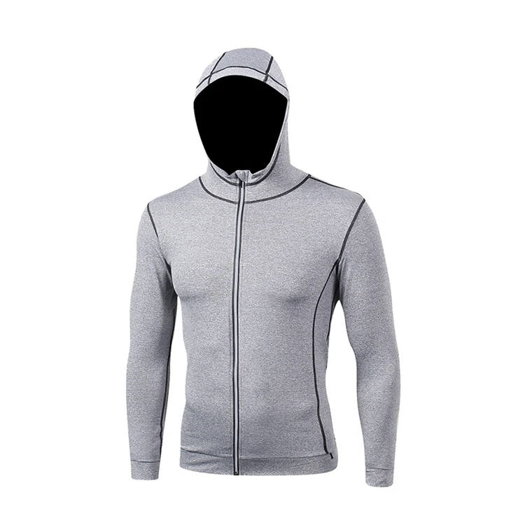 

2022 Zipper Hoodie Fitness Gym Tight Sweatshirt Sportswear Long Sleeve Fishing Running Jogger Yoga Racer Shirt Tracksuit For Men, Customized colors