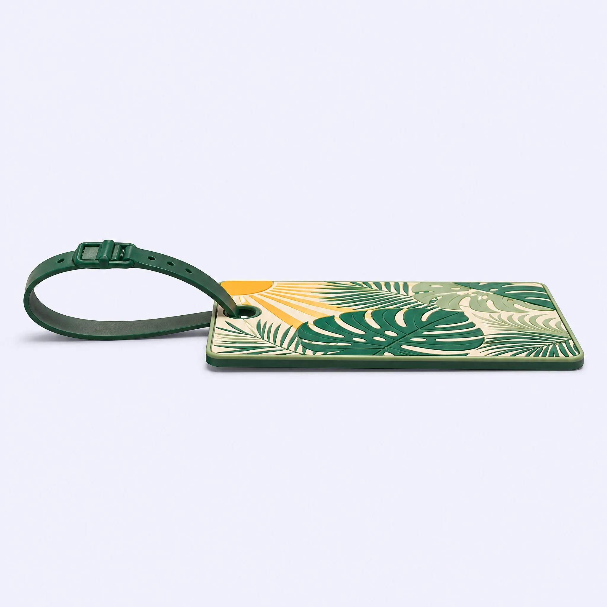 Custom 3D Soft PVC Luggage Tag Horizontal Side Profile Thickness and Flexible Construction