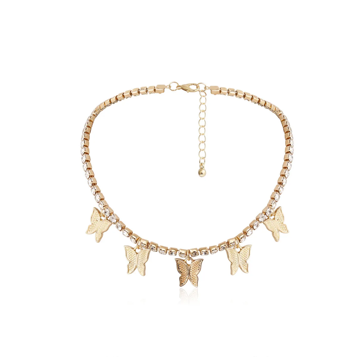 

Fashionable simple and beautiful necklace diamond necklace butterfly chain clavicle chain wild necklace female
