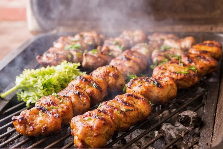 Close-up of cleaned barbecue grates with oil application