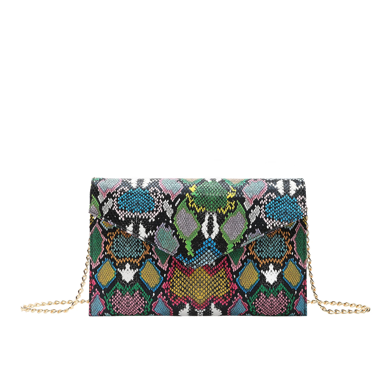 

Snake Print PU Leather Envelop Bag Clutch Purse Envelope Clutch Bag for Women, Multicolor snake