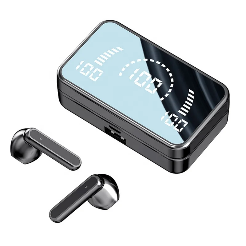 

LED Display Mirror S20 TWS Wireless Earbuds HIFI True Wireless BT earphone With Charging Cases, Black , white