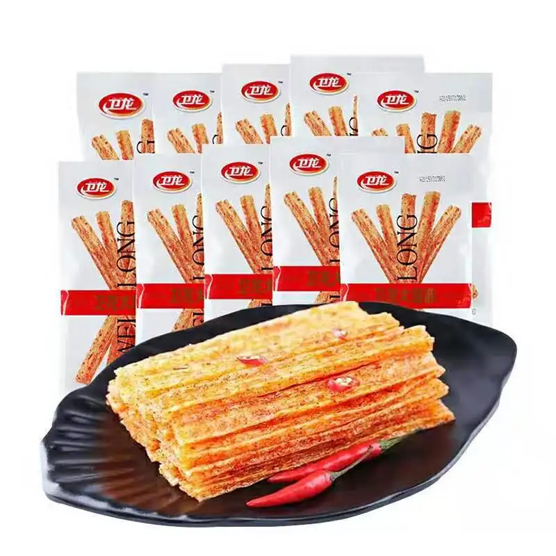 
Wholesale Famous Chinese snacks Spicy Strip Gluten Snack Spicy Gluten Spicy Snacks Food 