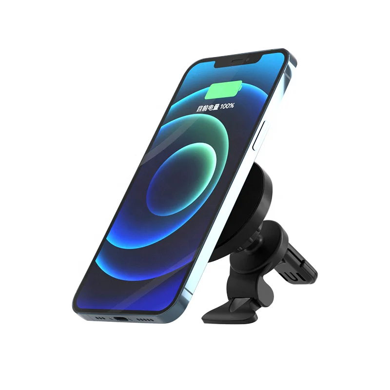 

360 Degree Rotatable Mini Mag Car 15W Wireless Charger Phone Car Holder Charger Magnetic Wireless Car Charger for Iphone 12