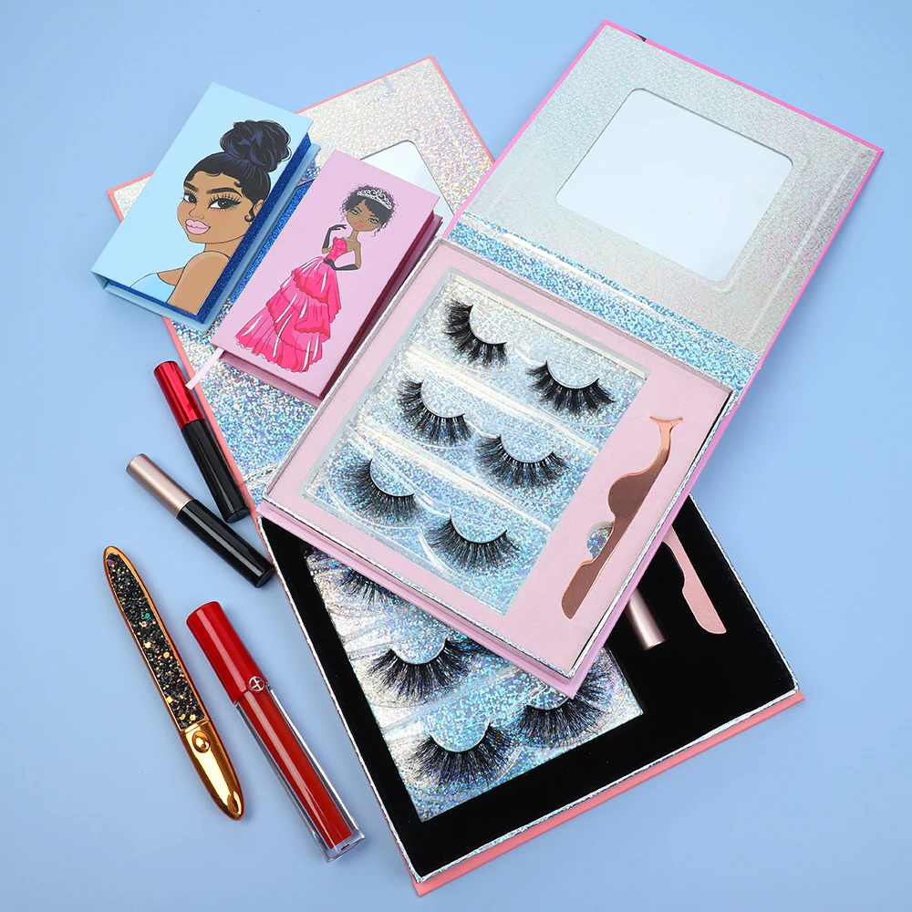 

2021 Hot Sales 3d Lashes Magnetic Eyelashes Liquid Eyeliner With Own Brand Eye Lashesh Box Set, Custom color