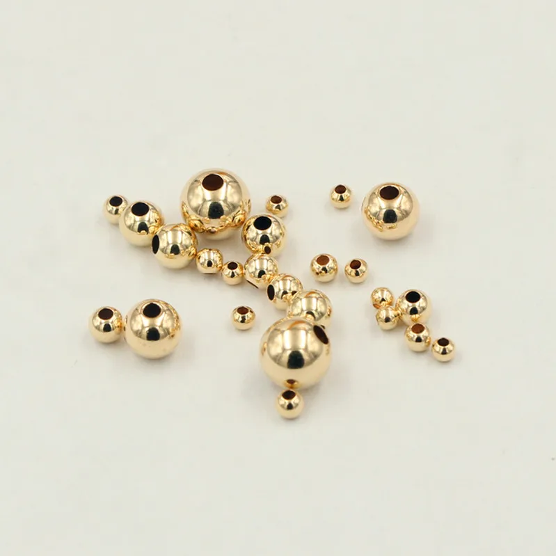 Premium Real 14K Gold Spacer Beads for Jewelry Components Making Gold Filled Beads