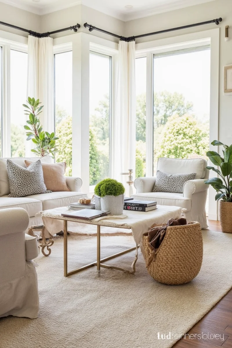 Oversized Sectional Sofa in a Family-Friendly Farmhouse Living Room