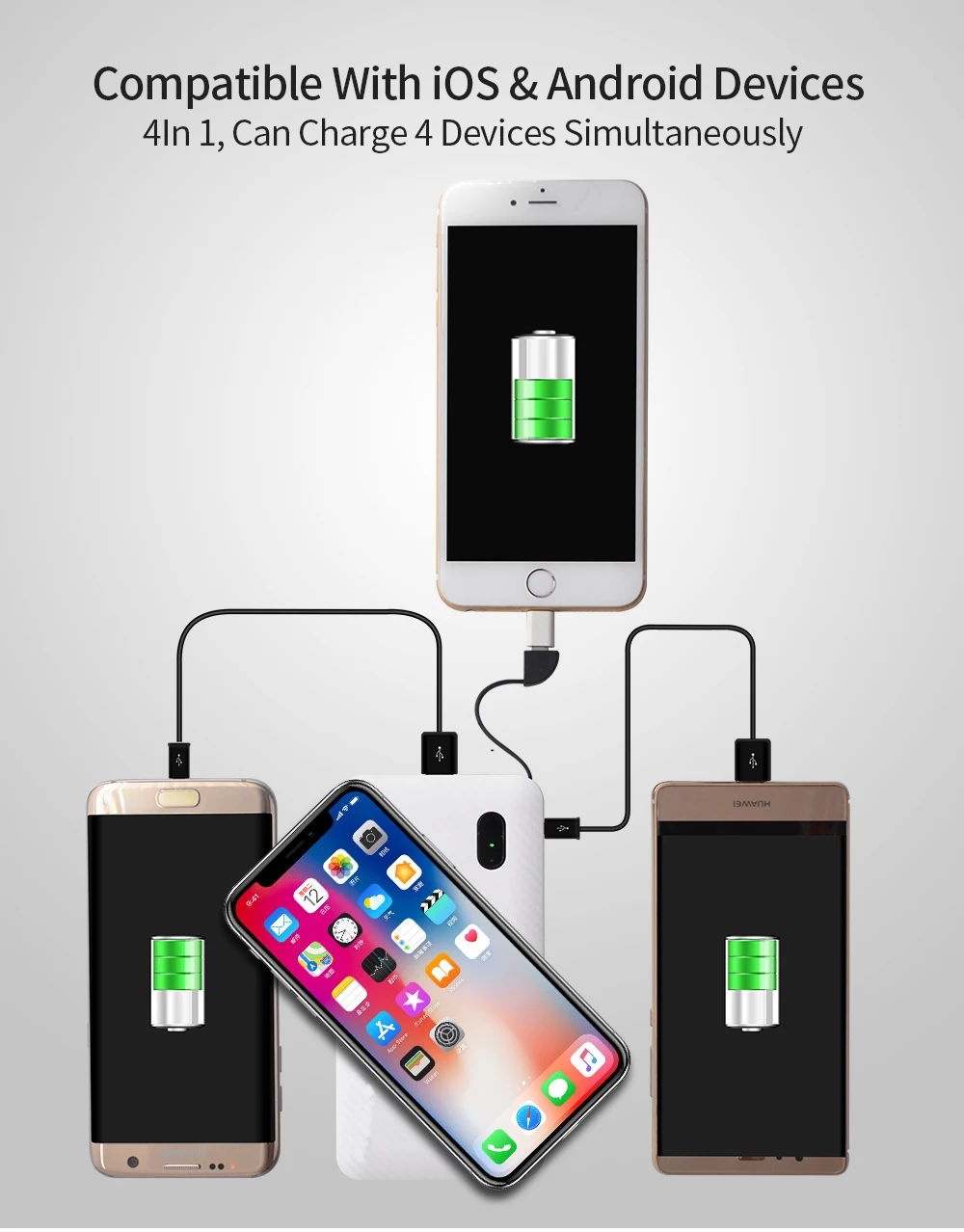 -Tipo C em dois sentidos 18 PD W carga r&aacute;pida de carregamento r&aacute;pido banco de energia sem fio - ANKUX.COM