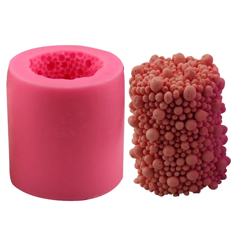 

DIY bubble candle silicone molds cylindrical silicone molds soap molds for resin casting, Pink