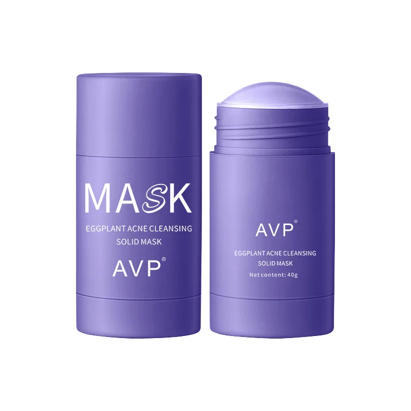 

New Deep Cleaning Balance Water And Oil eggplant Stick Solid Mask For Lazy Person, Green color