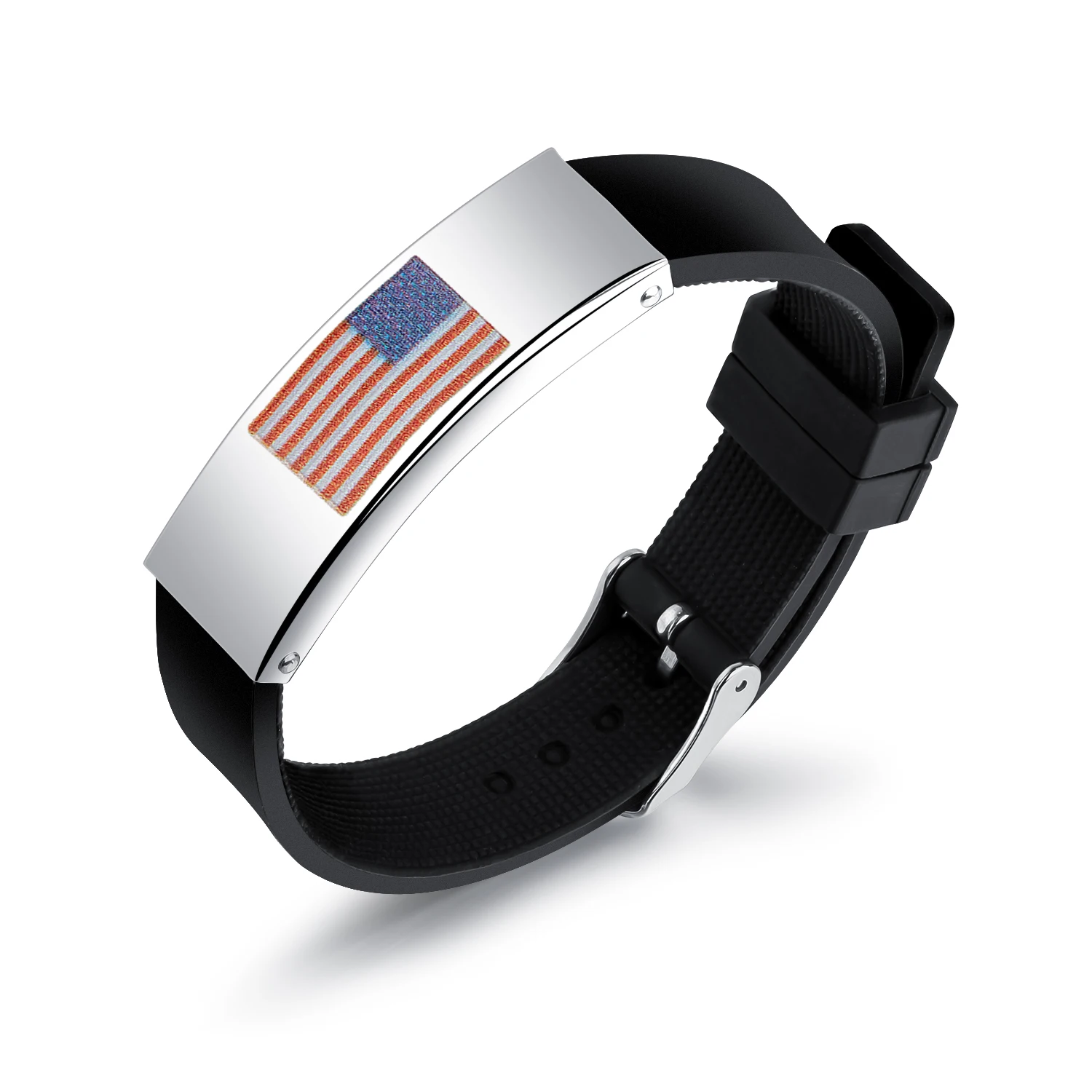 

New OEM Custom Football Fans Sport Wristband Luck Country Flag Silicone Bracelets, Black