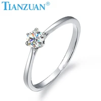 

925 sterling silver moissanite ring 4mm round DF color stone 6claws ring for wedding diamond ring