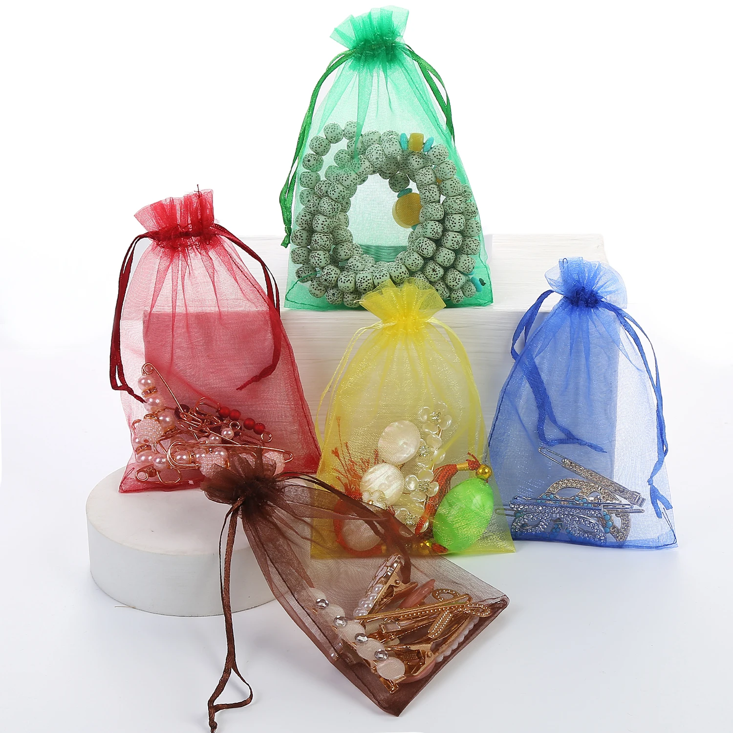 

Organza Pouches Cosmetic Drawstring Bags Drawstring Pouch Organza Retail Gift Bags For Digital Products Goods In Stock
