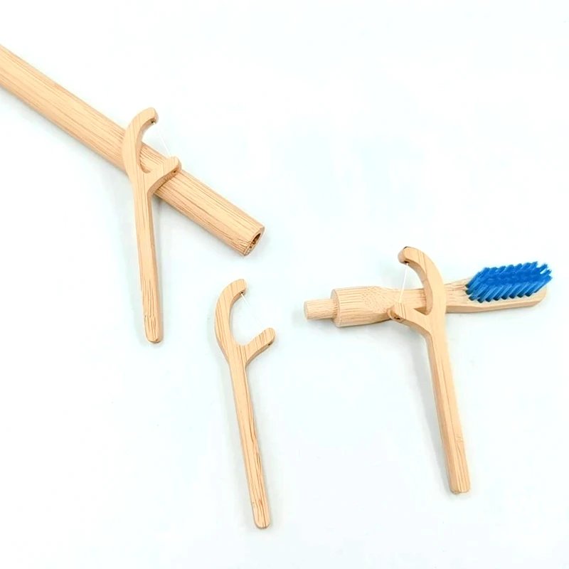 

Hard Long Handle Y Shape Recyclable Wooden Dental Floss Bamboo