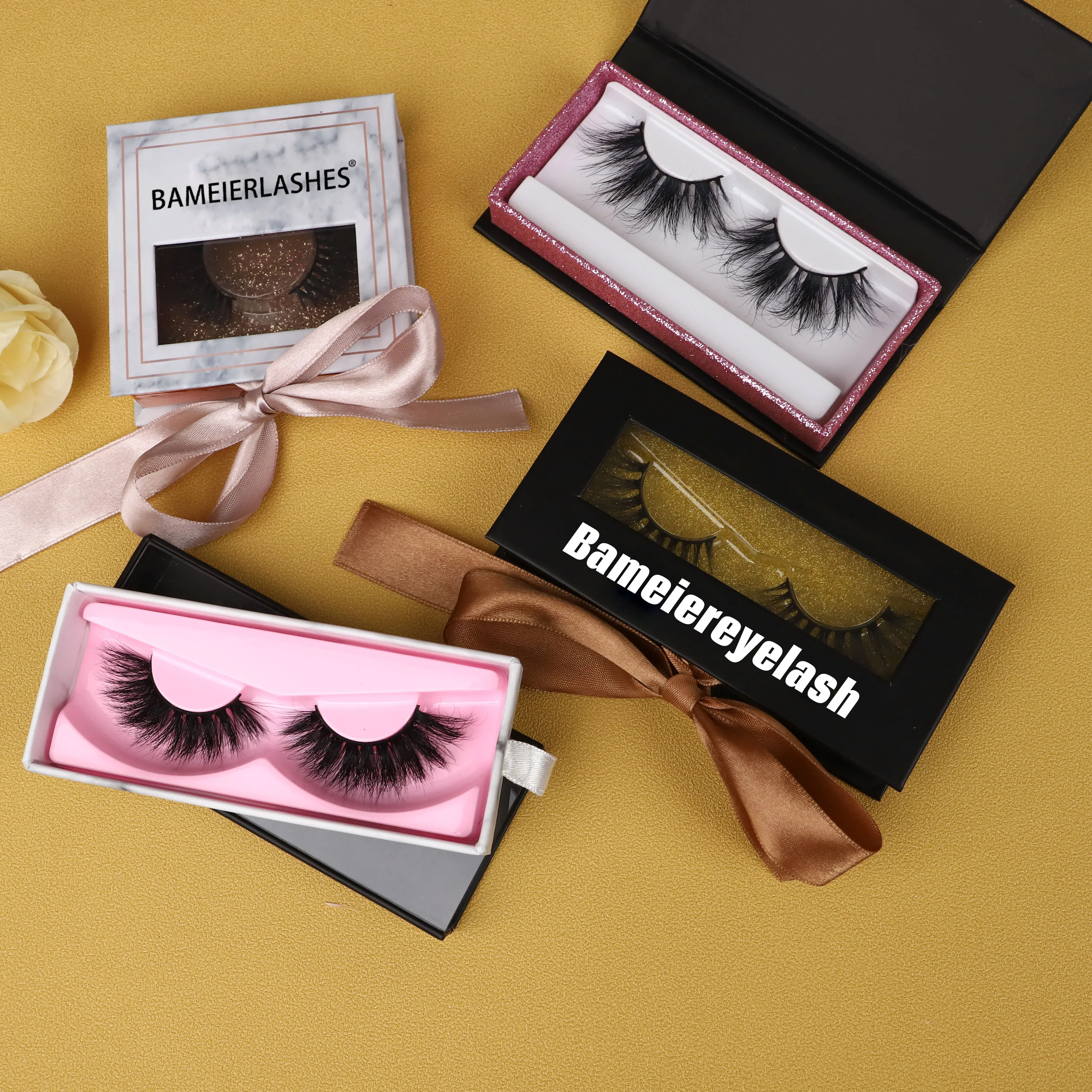 

eyelash packaging Full Strip Lashes 3d eyelashes 100% real mink