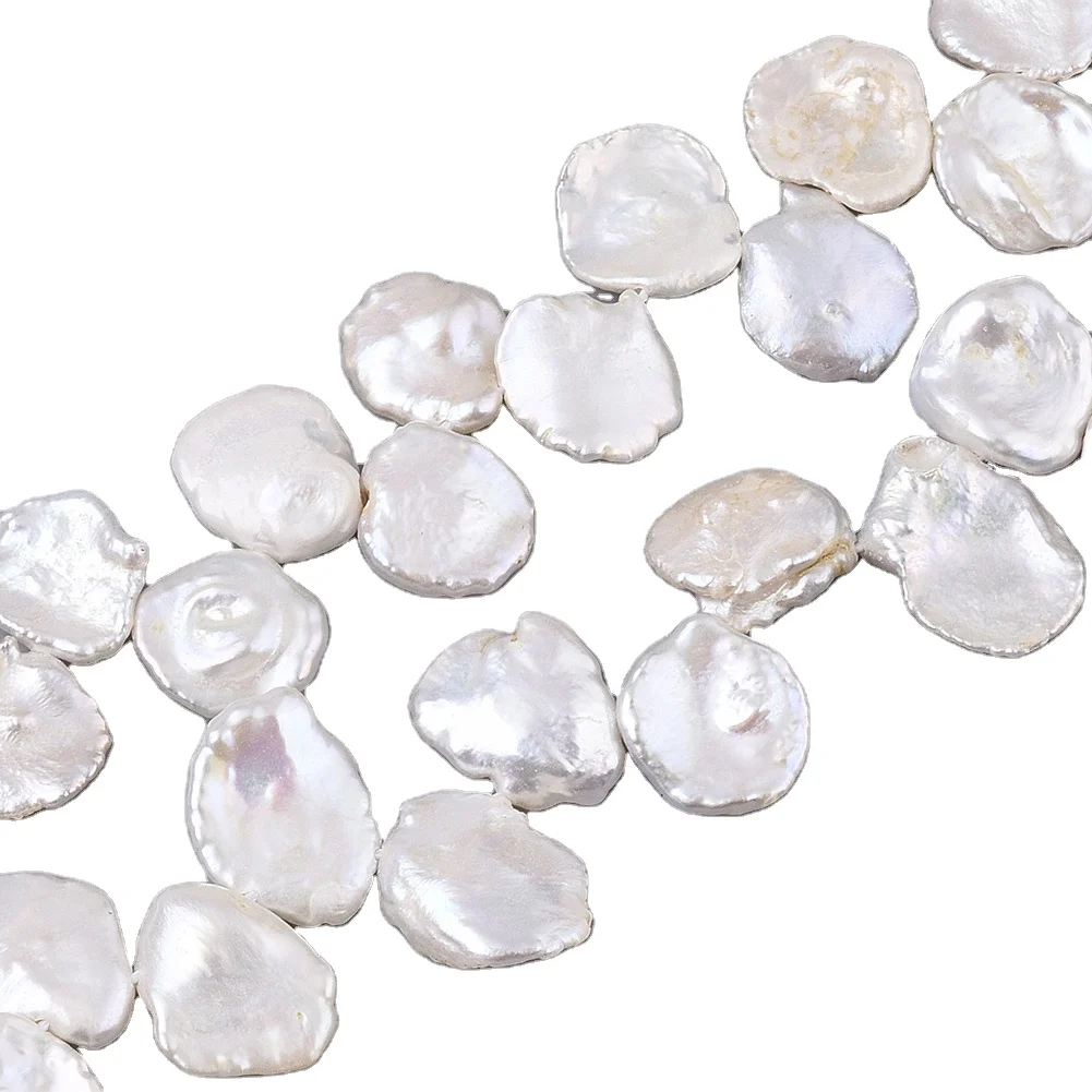 

PandaHall Natural Flat Round Top Drilled Seashell Color Freshwater Pearl Beads