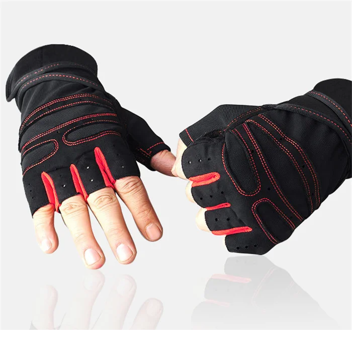 

Men Women Half Finger Hand Gloves Workout Weight Lifting Sports Cycling Fitness Gym Gloves, Black+red, black+blue, full black