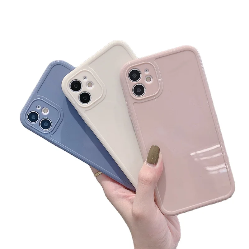 

Simple Square Solid Candy Phone Case For iPhone 12 11 Pro Xs Max Mini Xr X SE Cute Silicone Case For iPhone 7 8 Plus Soft Cover