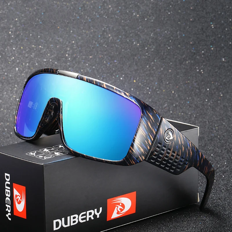 

DUBERY High Quality Sunglasses Safety Driving Goggles Cool Mens Motor Drive Shades Sun Glasses Mirror One Piece Shades, Picture